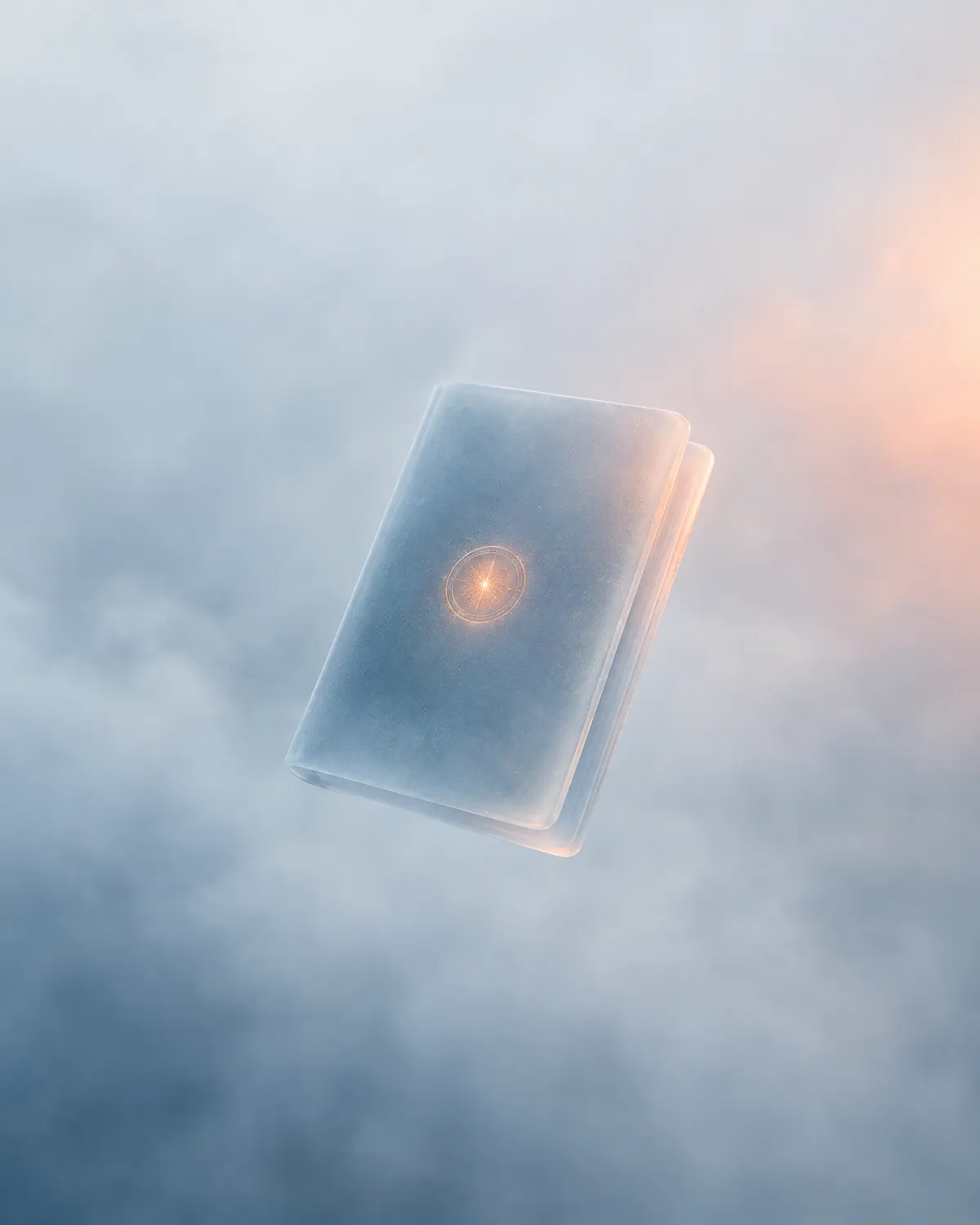 Glass passport suspended in the clouds, a symbol of immigration attorneys